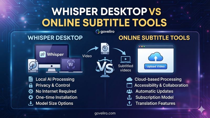 Whisper Desktop vs Online Subtitle Tools